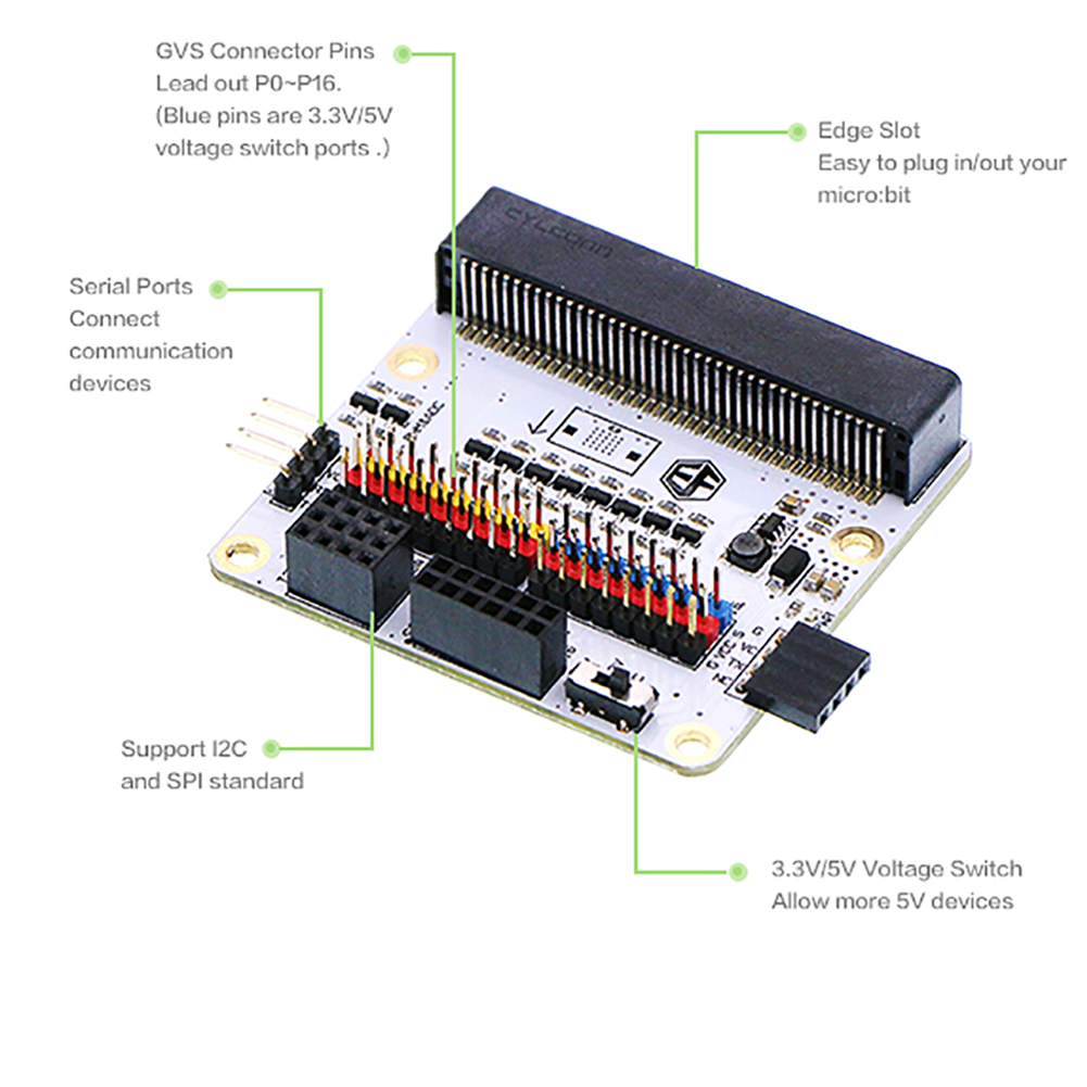 Octopus: Bit Breakout Board für Micro: Bit Anpassung an 5V Sensor führen aus gpio/serial/iic/spi Port unterstützen Kinder Programmier ausbildung