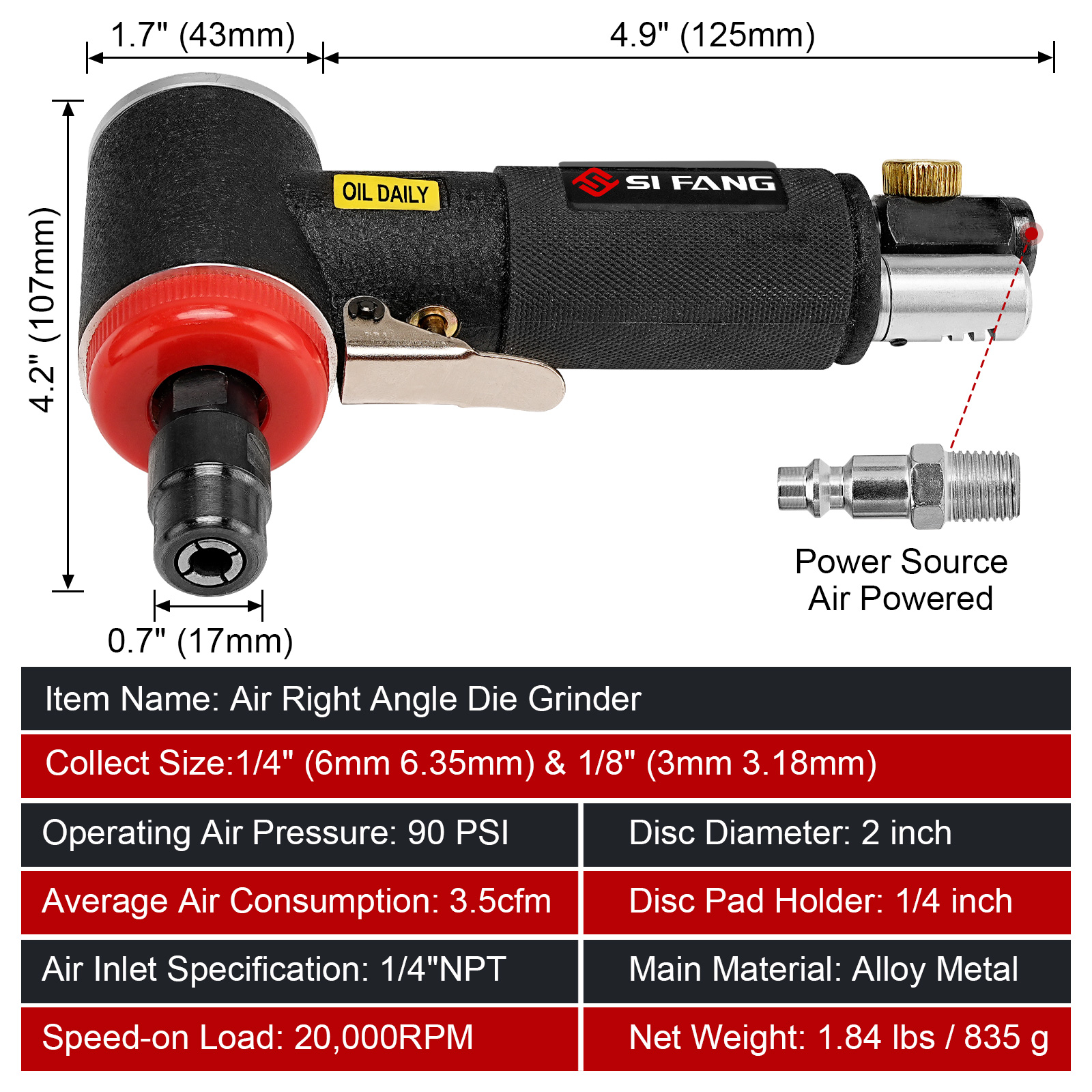 NuoDun Air Angle Die Grinder 90 Graus Mini Máquina de Gravura Profissional Conjunto 1/4 de Alta Velocidade ​ ​ Ferramenta de polimento de moedor pneumático