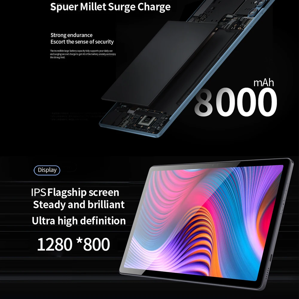 【NUEVO】BDF Y7 Max Android 12 Tablet 10,1 "HD + 90Hz pantalla dhev Rheinland Octa Core Cpu 8GB RAM 128GB ROM 8000mAh 18W 4G LTE Tab