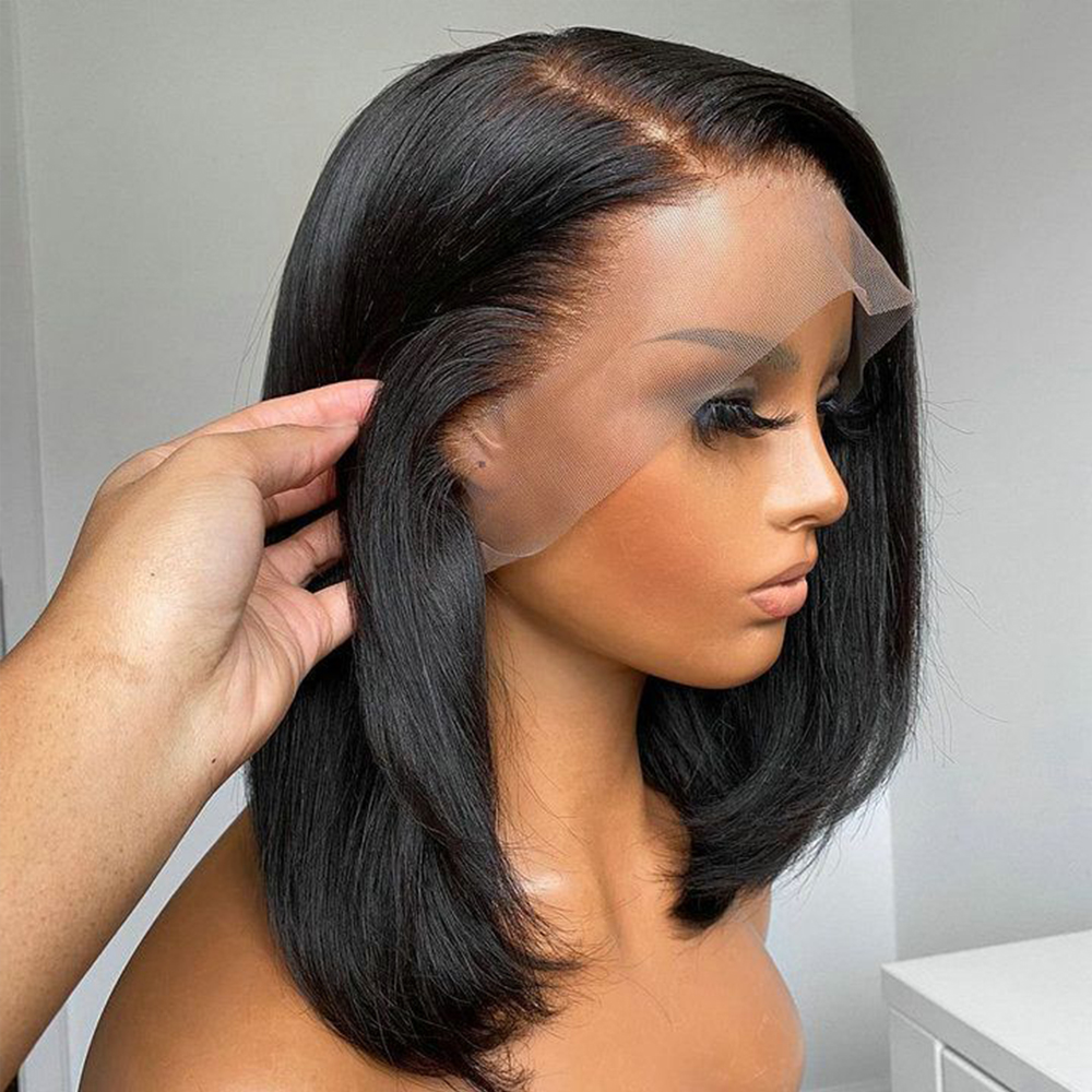 Wear Go Glueless 13x4 Bone Dritto Bob Parrucca Anteriore Del Merletto Parrucche Dei Capelli Umani Per Le Donne Brasiliano HD Trasparente Parrucca Frontale Del Merletto 180%
