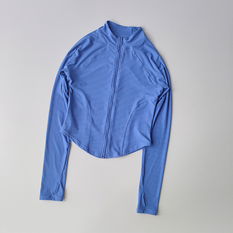 Abrigo deportivo ajustado para mujer, camisas, chaqueta elástica de secado rápido para Yoga, Fitness, Tops para exteriores, correr, cremallera, ropa de otoño de secado rápido