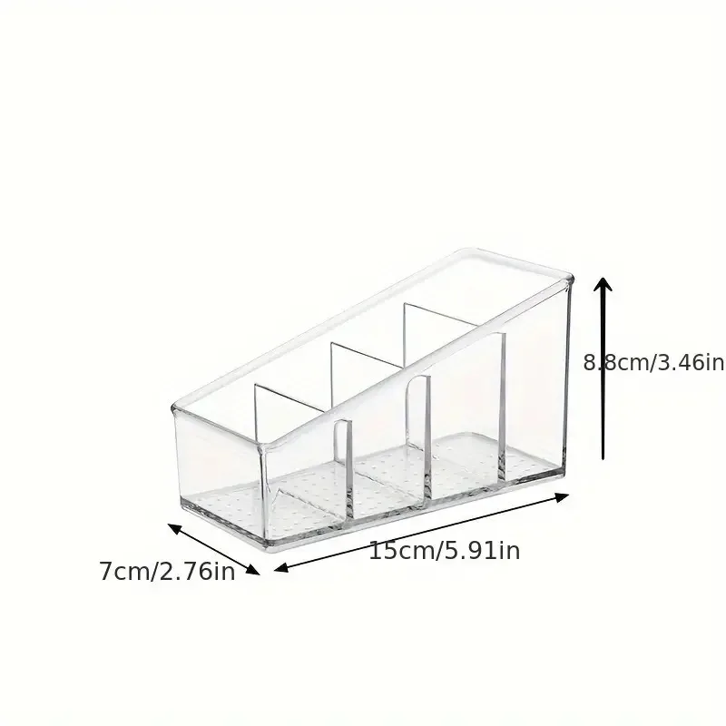 Supporto per controllo Romote con 4 scomparti Porta Romote trasparente Decorazioni per la casa Accessori da cucina Make Up Orangizer