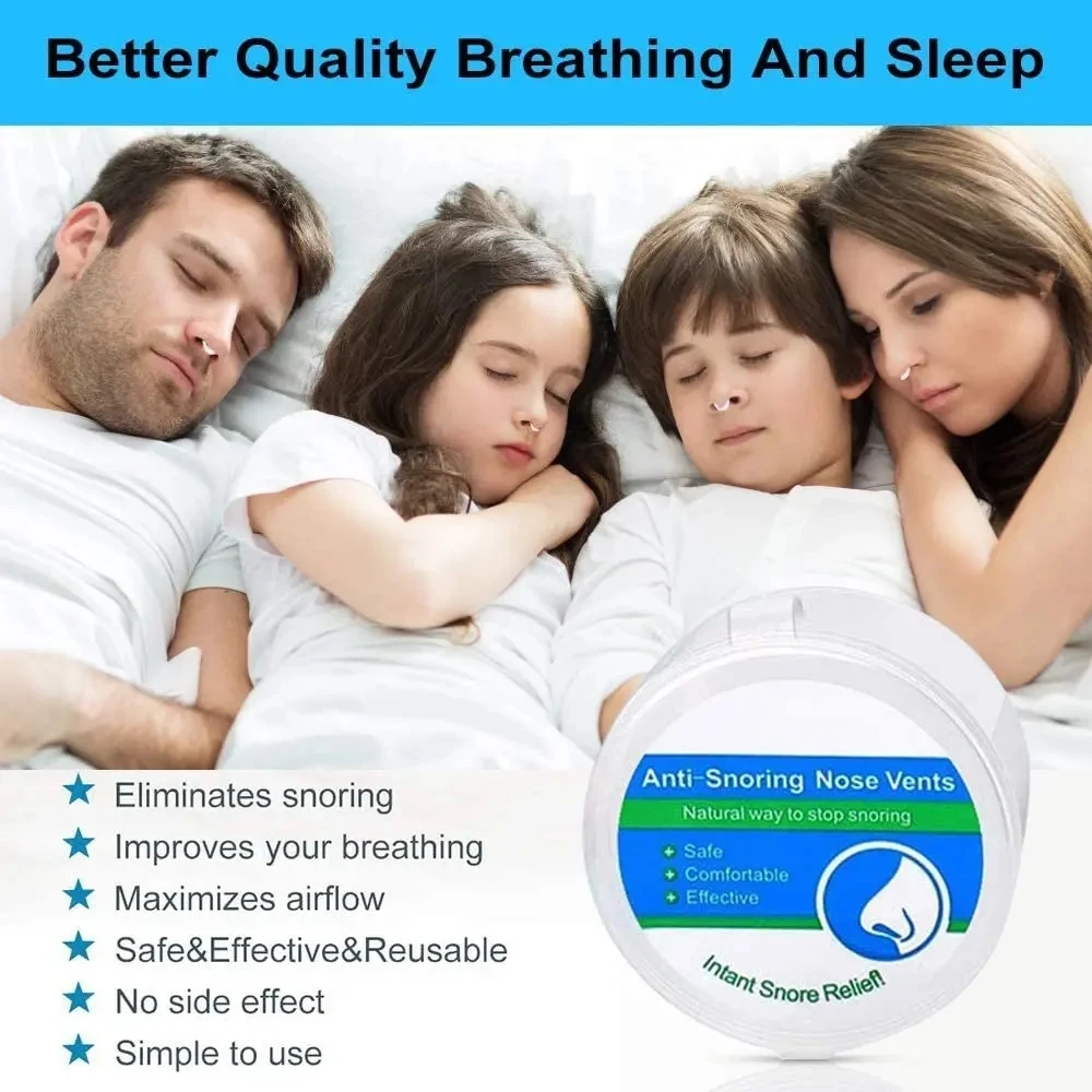 ใหม่ซิลิโคนสีฟ้า 4/8 ชิ้น/เซ็ต Snoring Solution Anti Snoring อุปกรณ์ Snore Nose Vents Dilators จมูกสําหรับ Better Sleep Sleeping Aid