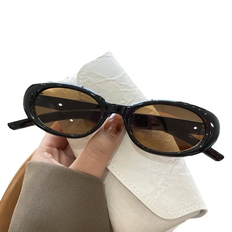 Gafas de sol ovaladas para hombre y mujer, lentes de sol populares, con espejo, coloridas, Y2K, a la moda, 2024
