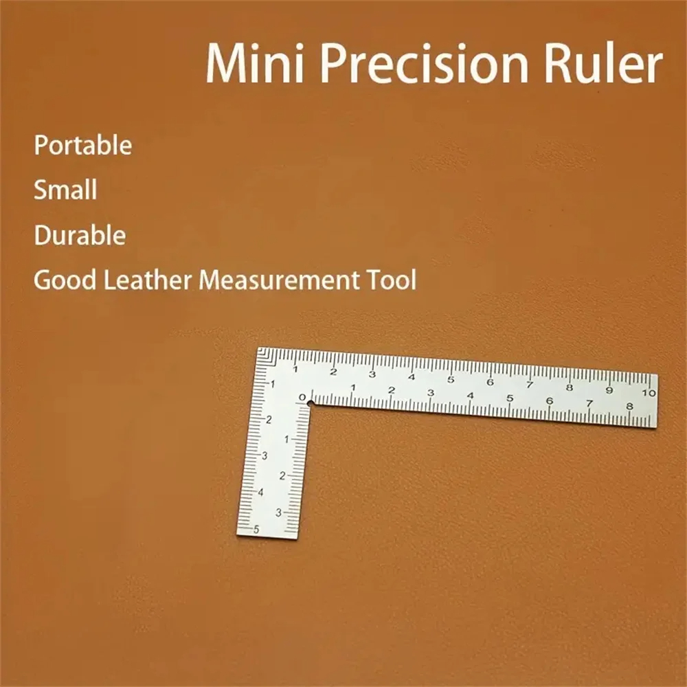 Mini Stainless Steel L-Shaped Double-Sided Precision Ruler - A High-Precision Measuring Tool for Metal Materials, Suitable for M
