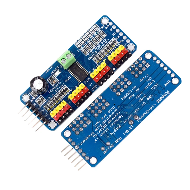 PCA9685PW 16 채널 12비트 PWM 서보 실드 드라이버 I2C 인터페이스 PCA9685 라즈베리 파이용 모듈