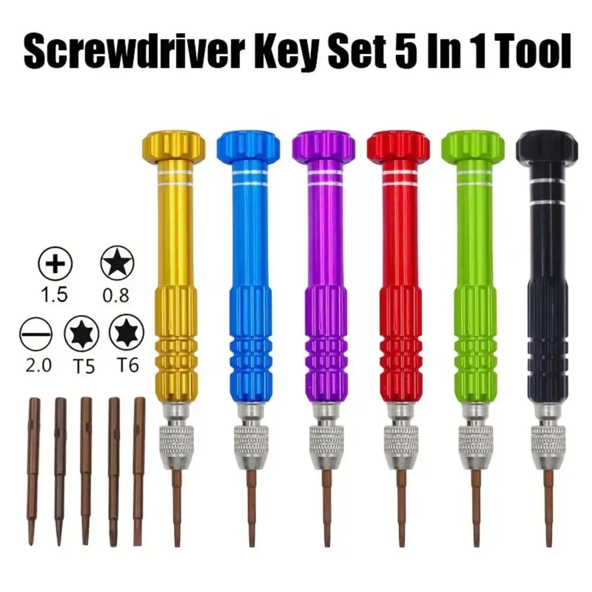 1-teiliges 5-in-1-Multifunktions-Klein-Schraubendreher-Set, Reparaturwerkzeug für Brillen, Sonnenbrillen, Elektronik, Mobiltelefon, Schmuck und mehr