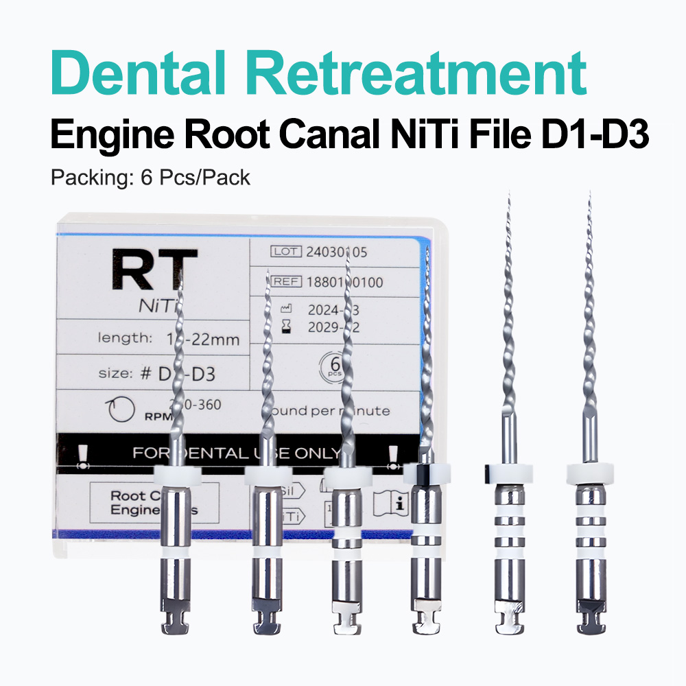 6 ชิ้น/กล่องทันตกรรม Retreatment เครื่องยนต์ Root Canal NiTi แฟ้ม Denspay D1-D3 NiTi Super D ไฟล์โรตารี่สําหรับ Root Canal ทําความสะอาดเครื่องมือ