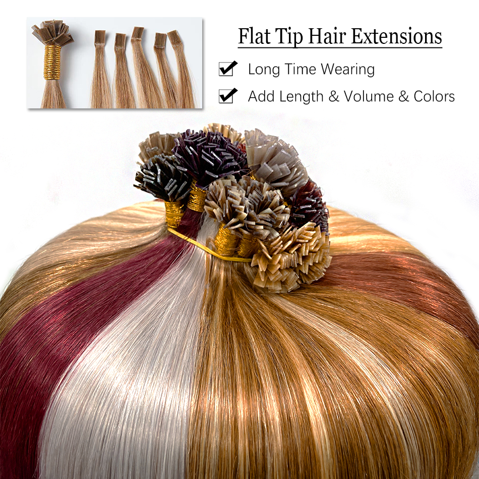 Extension de cheveux humains à pointe plate Remy cheveux 1 g/s 18-28 pouces réel Remy soyeux droit noir brun pré-collé kératine Fusion cheveux