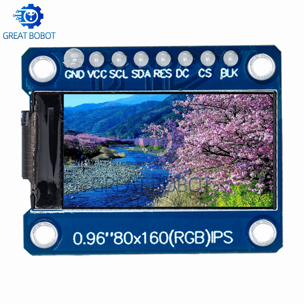 BS TFT 디스플레이 0.96 인치 IPS 8P SPI HD 65K 풀 컬러 LCD 모듈, ST7735 드라이브 IC 80x160 (OLED 아님), 아두이노 블랙