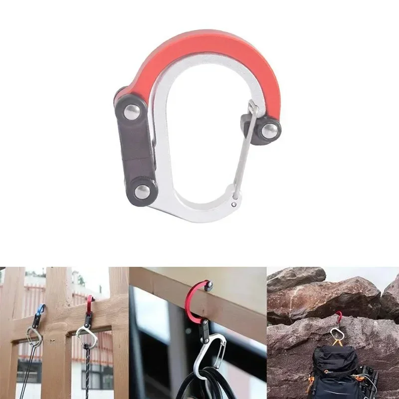 Fibbia per alpinismo in lega di alluminio campeggio escursionismo zaino da viaggio gadget da arrampicata moschettone clip accessori da pesca all'aperto