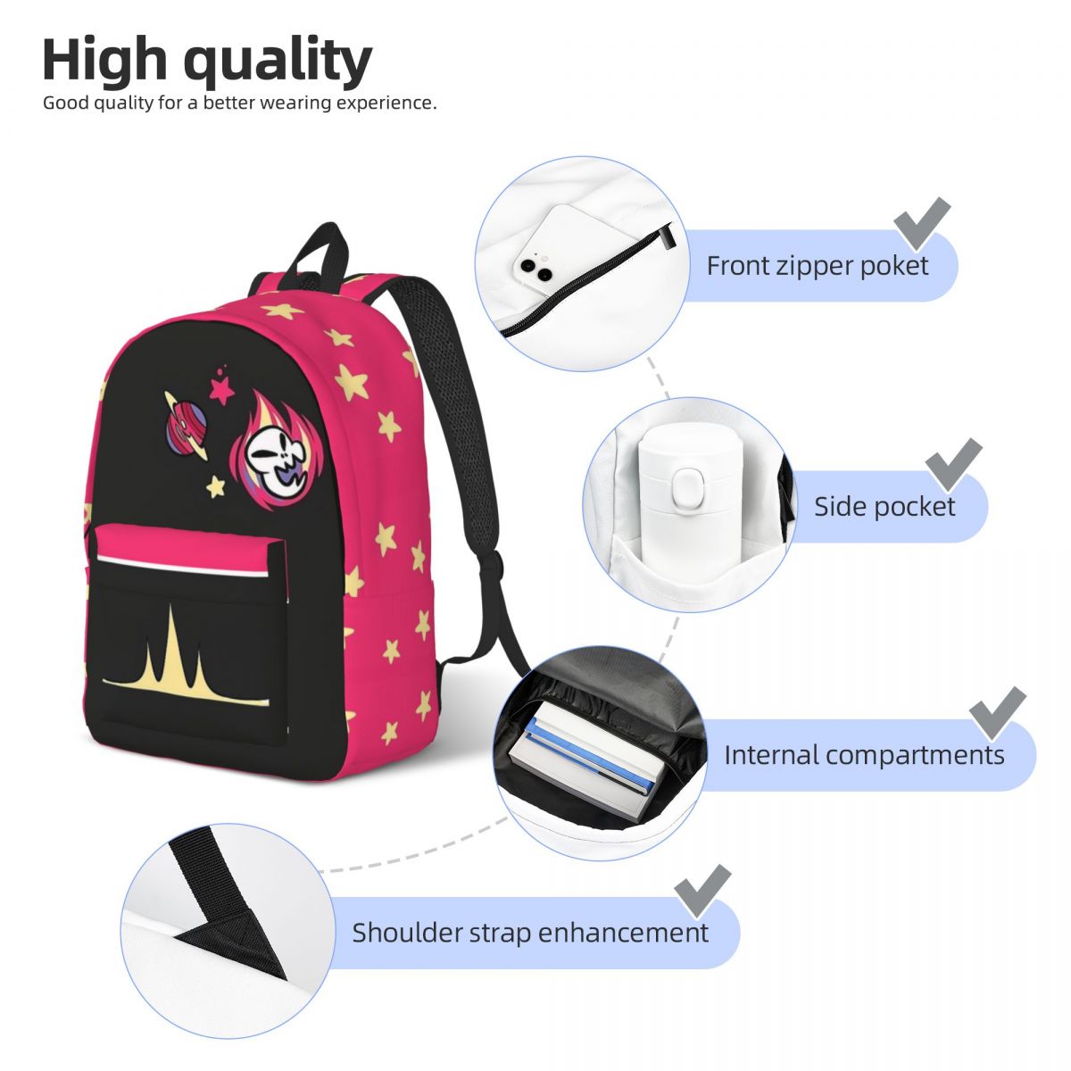 Helluva Chef Octavia Rucksack Grundschule High College Schüler Bücher tasche Männer Frauen Leinwand Tages rucksack Geschenk