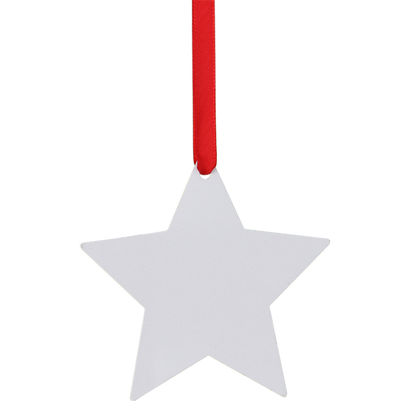 เครื่องประดับคริสต์มาสทำจากอลูมิเนียมโลหะพิมพ์ซับลิเมชันสองด้าน50ชิ้น/ล็อตสำหรับตกแต่งบ้านตามสั่ง