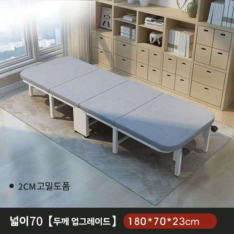 1인용 폴딩 베드 접이식 침대 모던 패브릭 휴대용 캠핑 간이 침대 간단한 가정용 가구