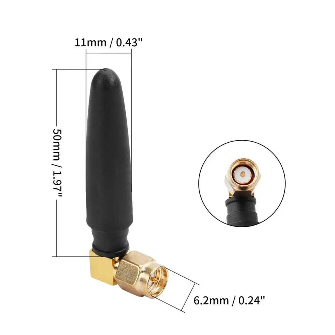 Mini antenna WiFi dual band 2.4GHz 5GHz 5.8GHz MIMO RP SMA maschio per FPV Bluetooth adattatore USB computer scheda PCIe router fotocamera