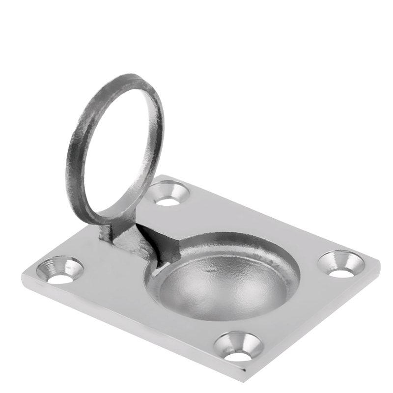 Mirror Polish Locker Marine Stainless Steel Hatch Pull Handle 50mm Round Flush Lift Ring for Boat
