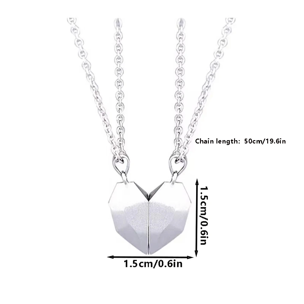 Colar par magnético, adequado para namorado e namorada, presente do dia dos namorados, quebra-cabeça em forma de coração