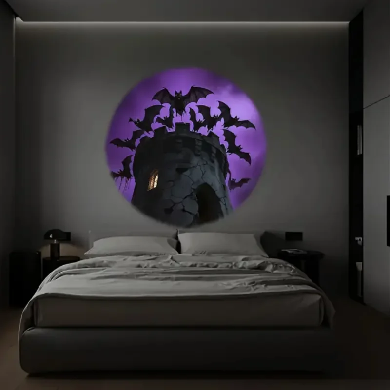Projektor LED USB z 6 wzorami projekcji - Regulowane lampki nocne USB do dekoracji na Halloween