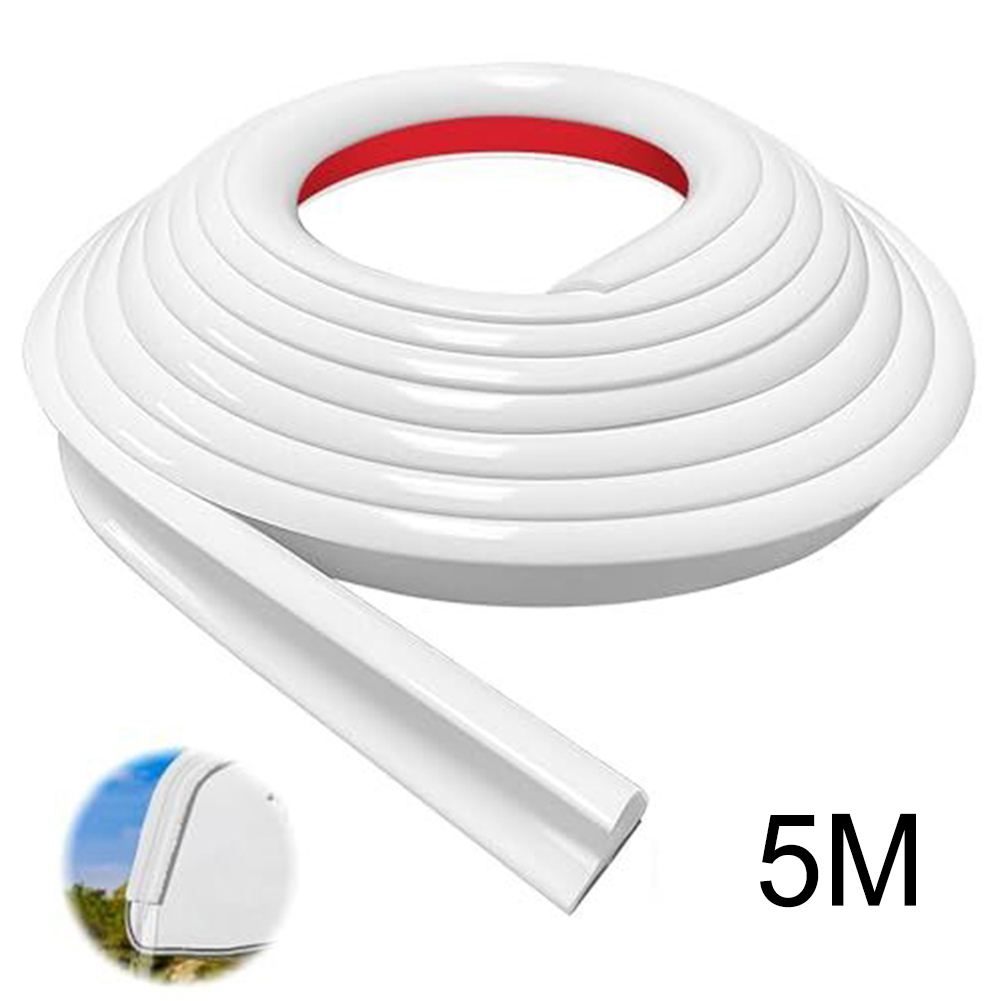 Camper Van Gutter Rain Guard Drip Stop 5M PVC Rain Strip Roof J Shape Rain Gutter For Motorhome Parts Rv Camper Accessories
