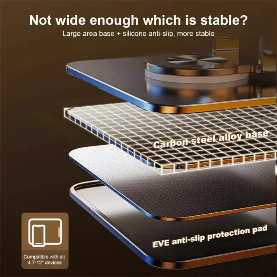 360° Rotation Foldable Mobile Phone Tablet Bracket  Laptop Bracket Aluminum Alloy Desktop Lazy Backet Height Adjustable for iPad