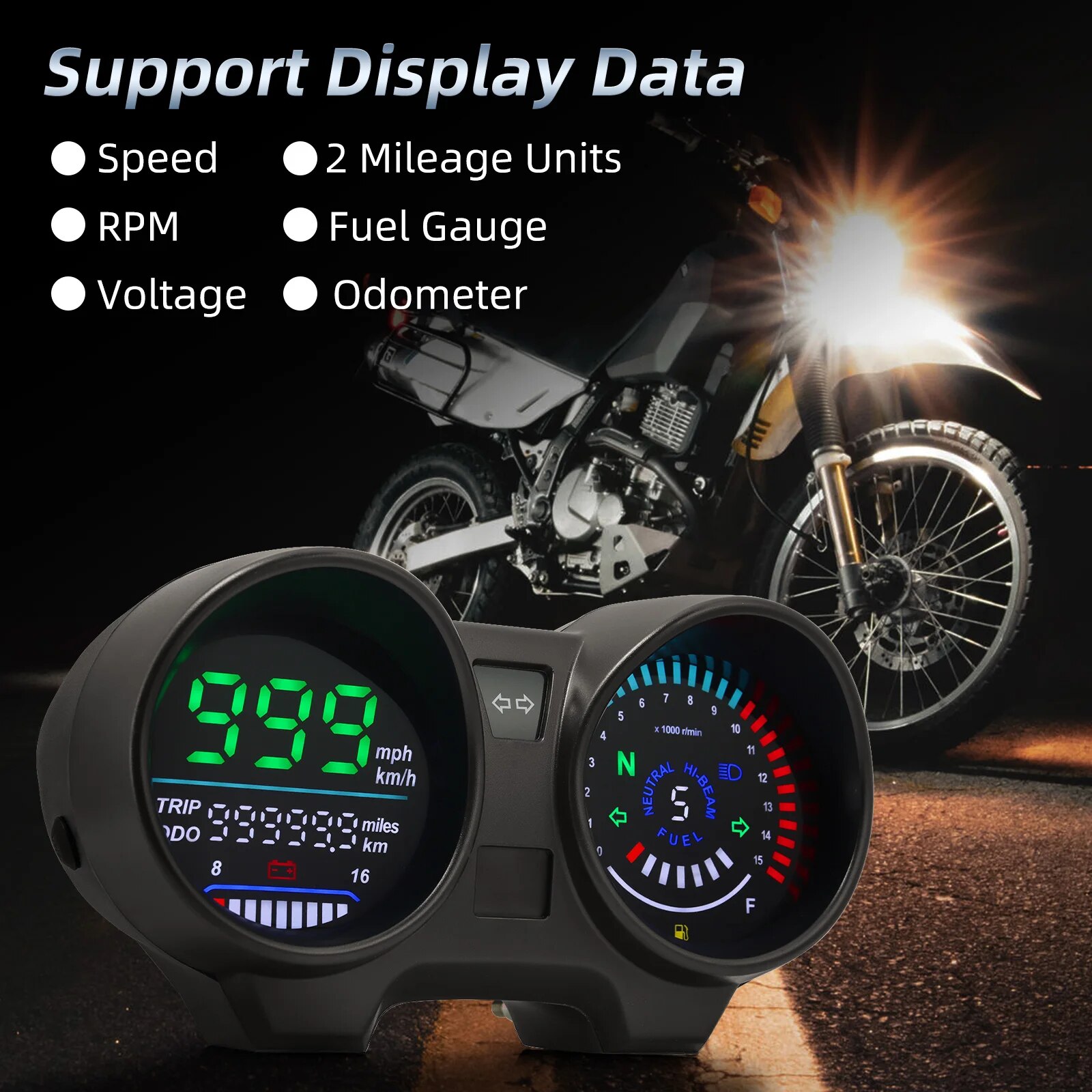 LED Digital Dashboard Motorrad Tachometer Für CG 125 RPM Meter Moto Dashboard Digital Panel für TITAN 150 Honda CG 150 Fan 150