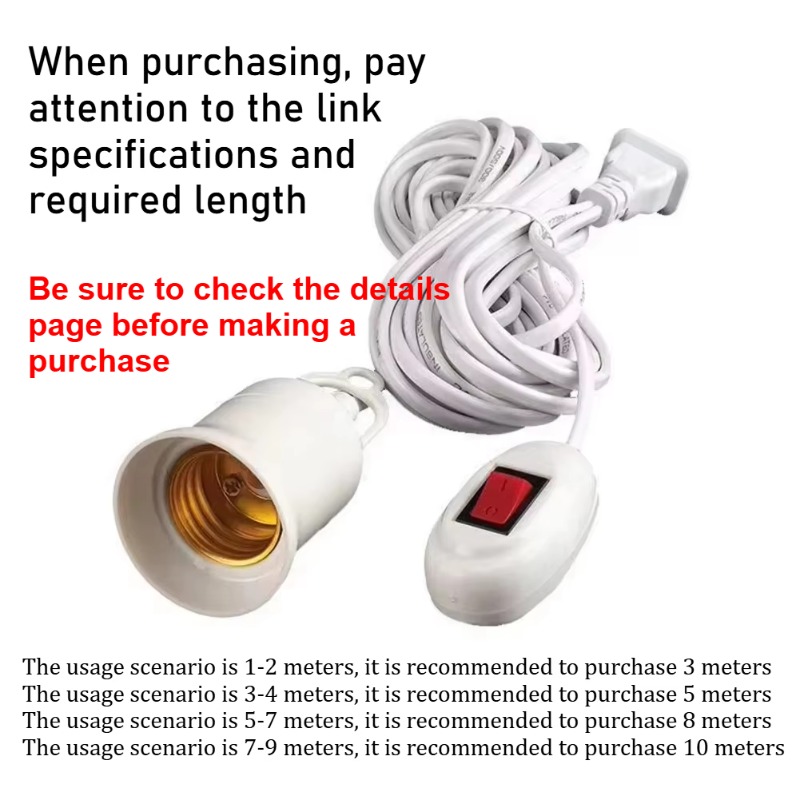 Lamp Bases Universal With Switch Led Bulb Socket Adapter E27 Screw Lamp Holder Accessories Tools Two Plugs Suspension