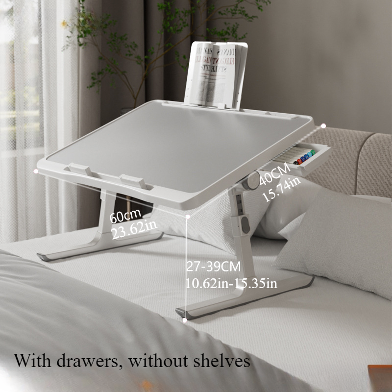 Foldable laptop bed tray table, height and angle adjustable laptop bed table, laptop table for bed/sofa/sofa chair/floor, laptop