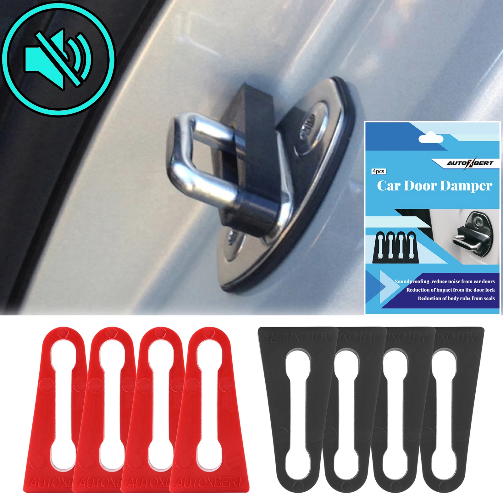 Car Door Lock Buffer For VW Audi Skoda Seat Shock Absorber Damping Seal Deadener Quiet  Striker Rattling Soundproof Insulation