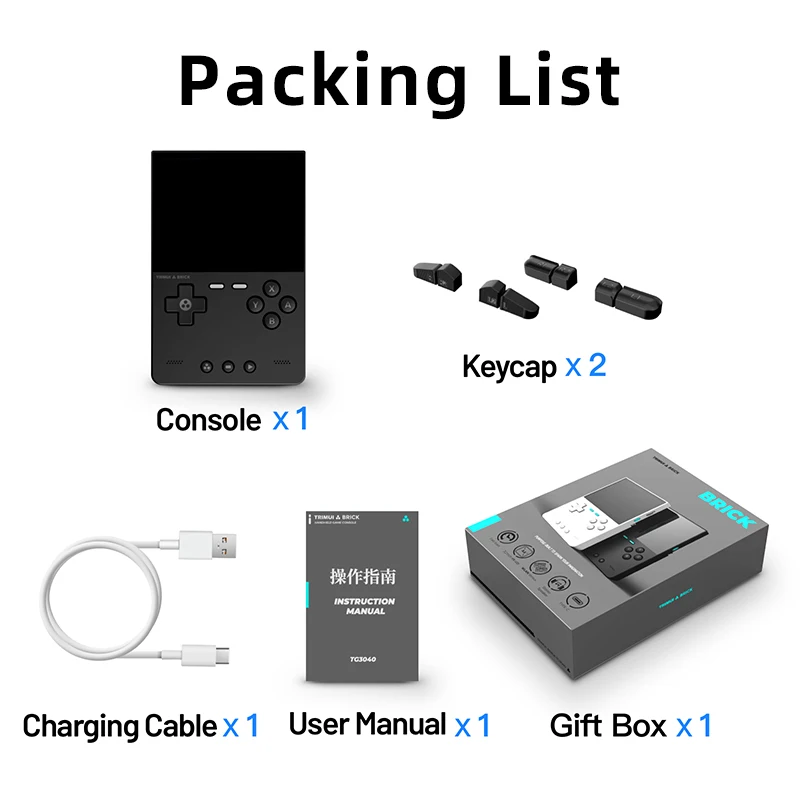 Consola de juegos portátil Retro TRIMUI BRICK, pantalla IPS de 3,2 pulgadas, sistema Linux, reproductores de videojuegos portátiles Trimui UI