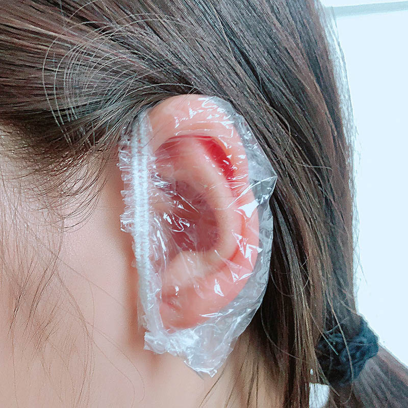 100 pçs descartável tintura de cabelo earmuff à prova dwaterproof água capa de orelha cozimento óleo lavagem chuveiro banho barbeiro cabeleireiro limpeza acessórios