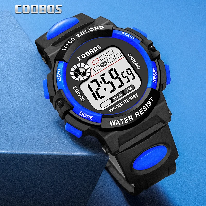 COOBOS ブランド子供用腕時計スポーツデジタル腕時計子供少年少女学生 30 メートル防水多機能 LED 腕時計