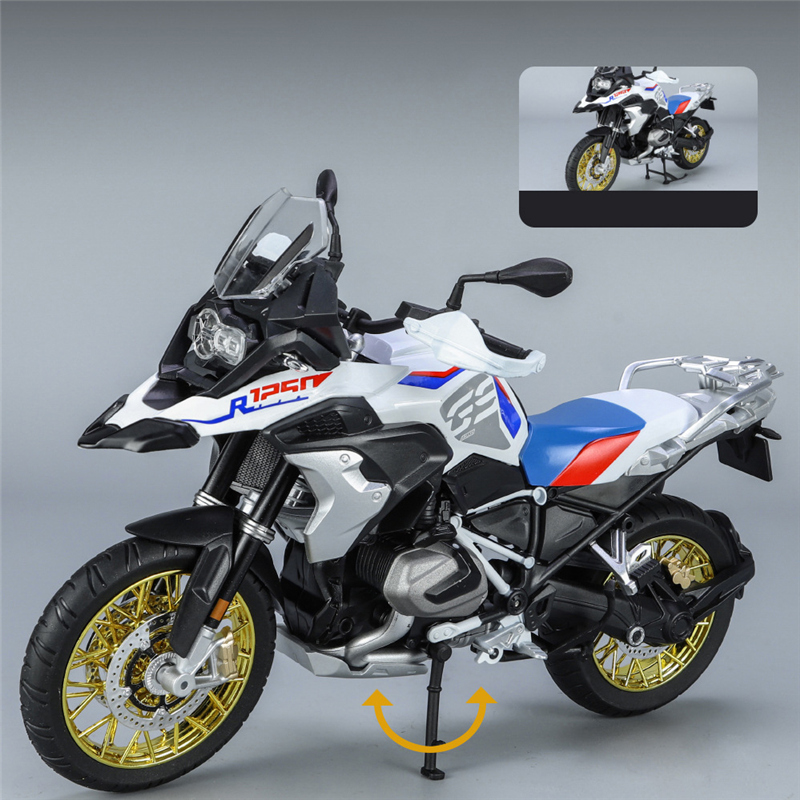 1/9 r1250 gs adv liga de corrida motocicleta diecasts rua esportes motocicleta modelo simulação com luz coleção crianças brinquedos presente