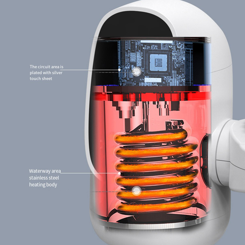 เครื่องทำน้ำอุ่นไฟฟ้าขนาดเล็ก3000W 220V 110V ก๊อกน้ำร้อนสำหรับแตะไม่มีถังห้องครัวห้องน้ำหน้าจอดิจิตอลน้ำร้อน