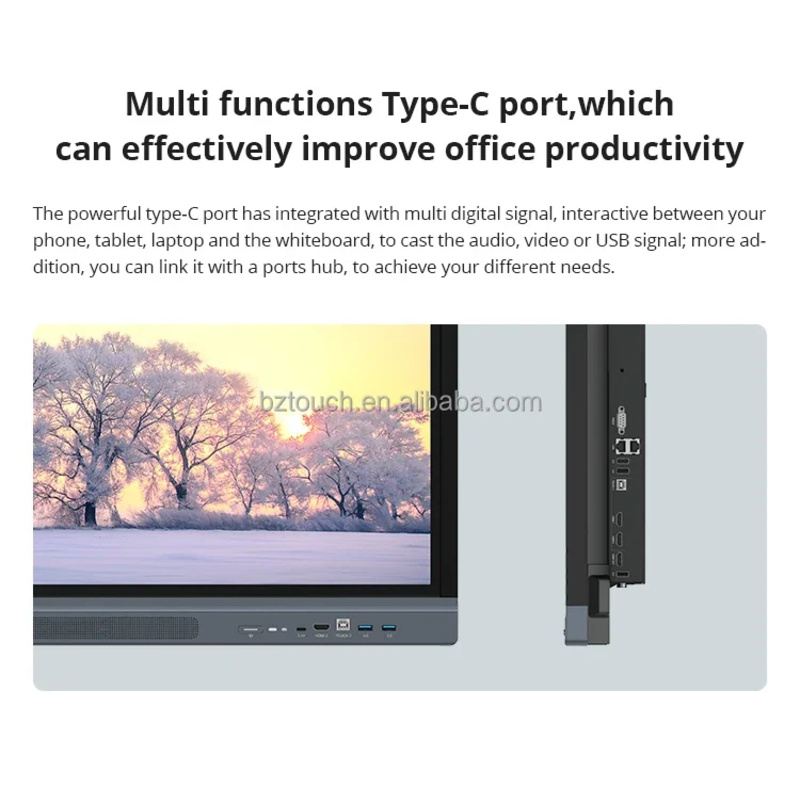 55 65 インチ 4K マルチメディアオールインワン PC タッチスクリーンモバイルスマートボード 75 85 インチインタラクティブホワイトボード