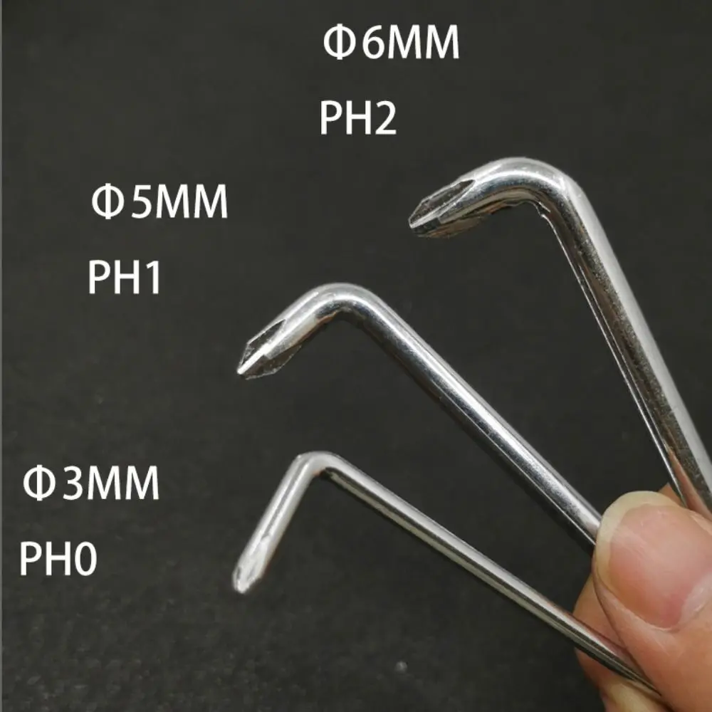 3PCS/Set PH0 PH1 PH2 L-Type Screwdriver L-Shaped 90-Degree Right-Angle Elbow Bend With Magnetic Short Screwdriver Repair Tool
