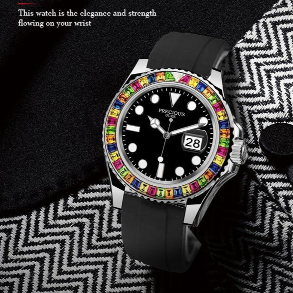 PRECIOUS นาฬิกาแฟชั่นผู้ชายกันน้ําคลาสสิกแบรนด์หรูคู่นาฬิกา Night Light วันที่นาฬิกาควอตซ์