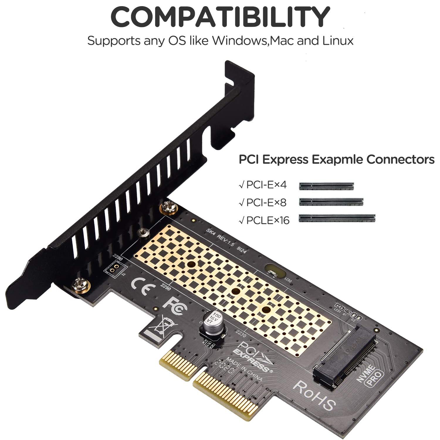 Adaptador ZoeRax NVME Pro M.2 NVME Pro SSD a PCIe 4,0, tarjeta adaptadora, tarjetas de vídeo Pcie para PC, tarjeta de sonido, adaptador pci express m2