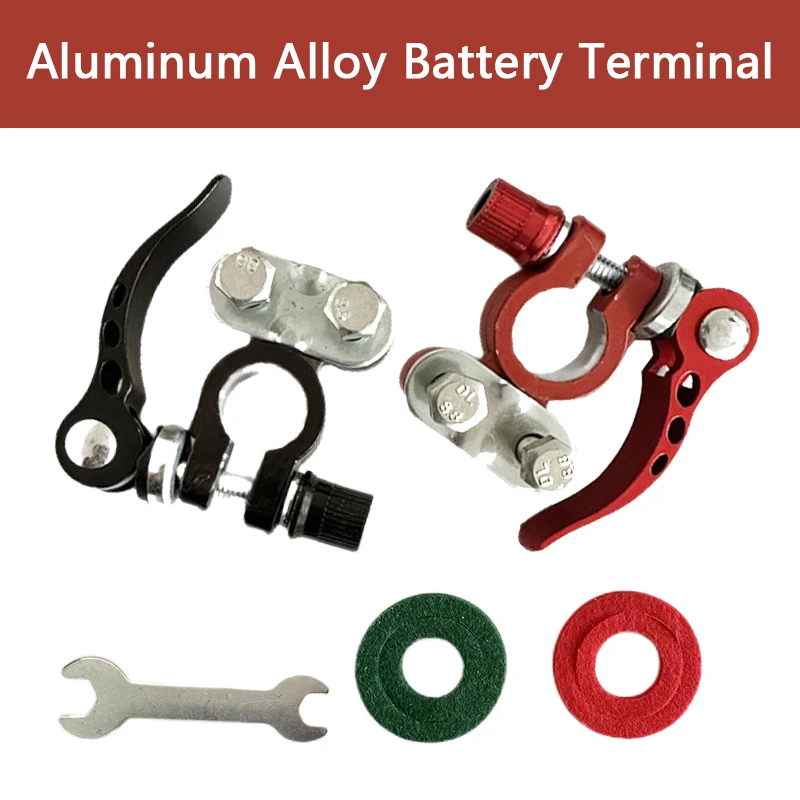 Terminal de batería de aleación de aluminio, piezas de automóvil de alta calidad, herramienta de punto de junta superior de batería, pinzas de abrazadera de poste de Cable de 12V, 6V y 24V, 2 uds.