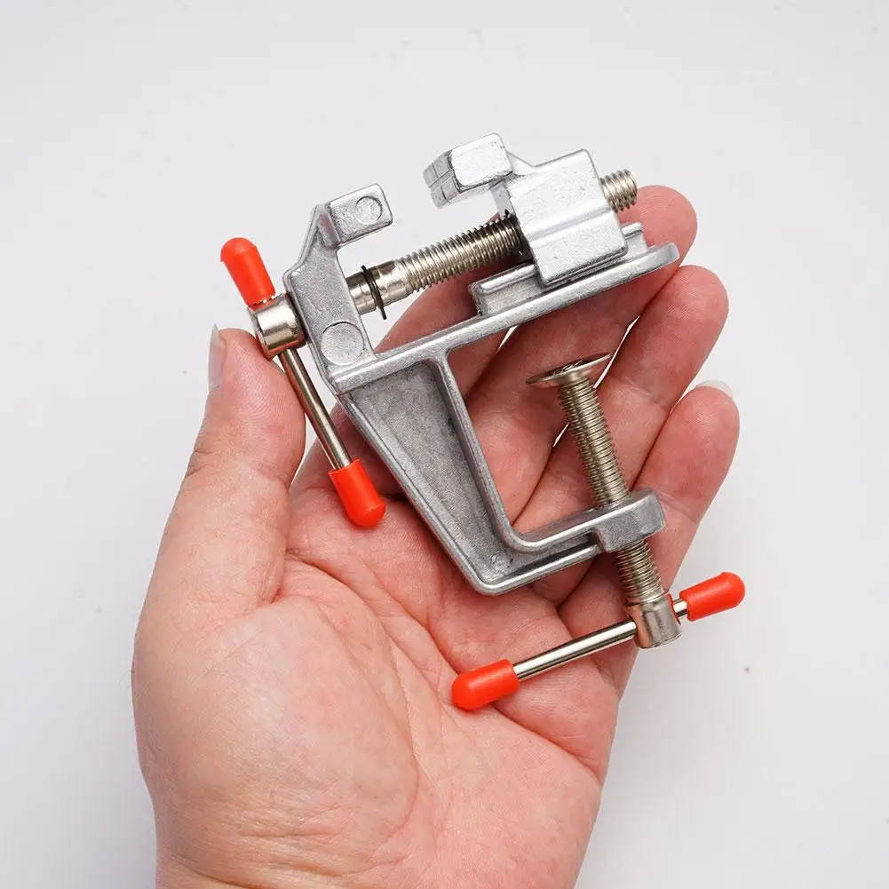 Nuevo Mini tornillo de banco multifuncional de aluminio en miniatura en alicates joyeros herramienta de abrazadera pequeña Hobby mesa de tornillo plano S8I3