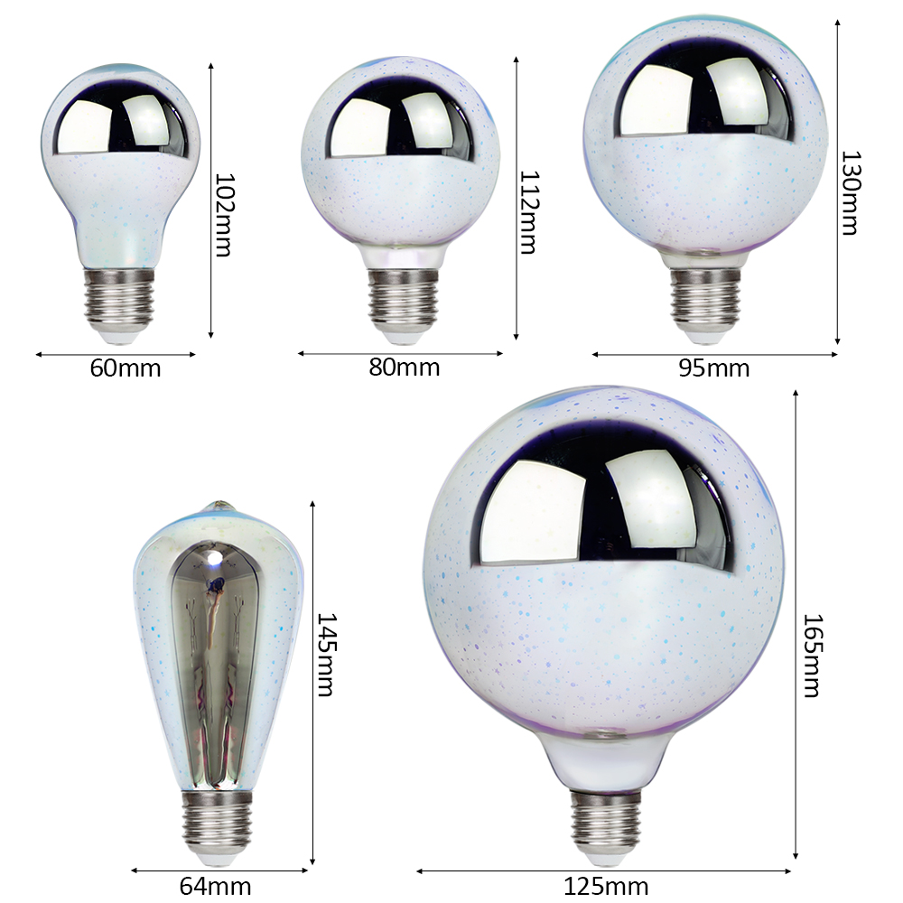 3D 장식 LED 에디슨 전구 E27 6W 110V 220V 빈티지 스타 불꽃 놀이 램프 휴일 밤 빛 앰플 LED 램프 조명