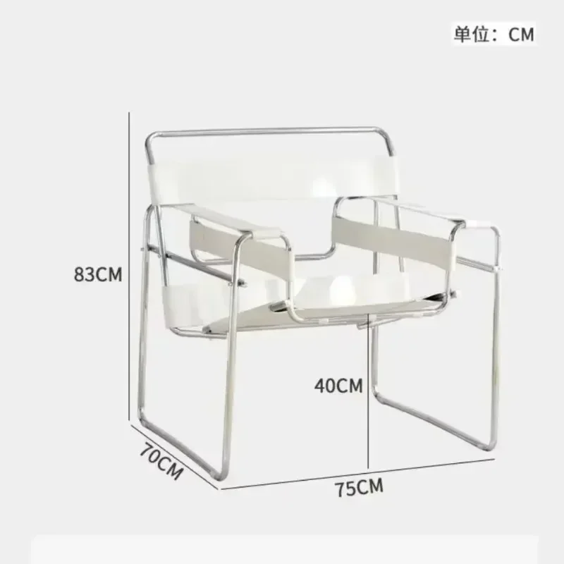 Nordic Vassili Freizeitstuhl Einzelstuhl Mittelalterlicher Industriestil Netzwerk Rot Bauhaus Sattelleder Einfache Fotomöbel