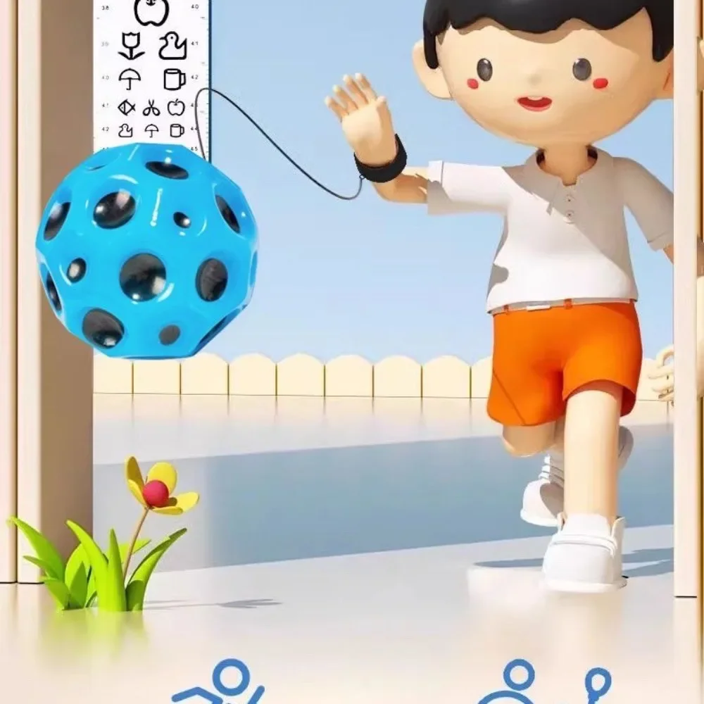 Pelota de mano elástica para niños, pelota de goma para hacer ejercicio, retorno de muñeca, ocio divertido