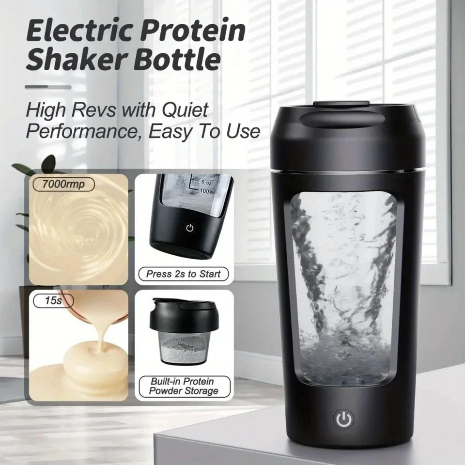 Tazza elettrica per miscelazione di proteine in polvere Miscelatore automatico per bottiglie Shake Bottiglia per frullatore per caffè al latte Bollitore per palestra all'aperto