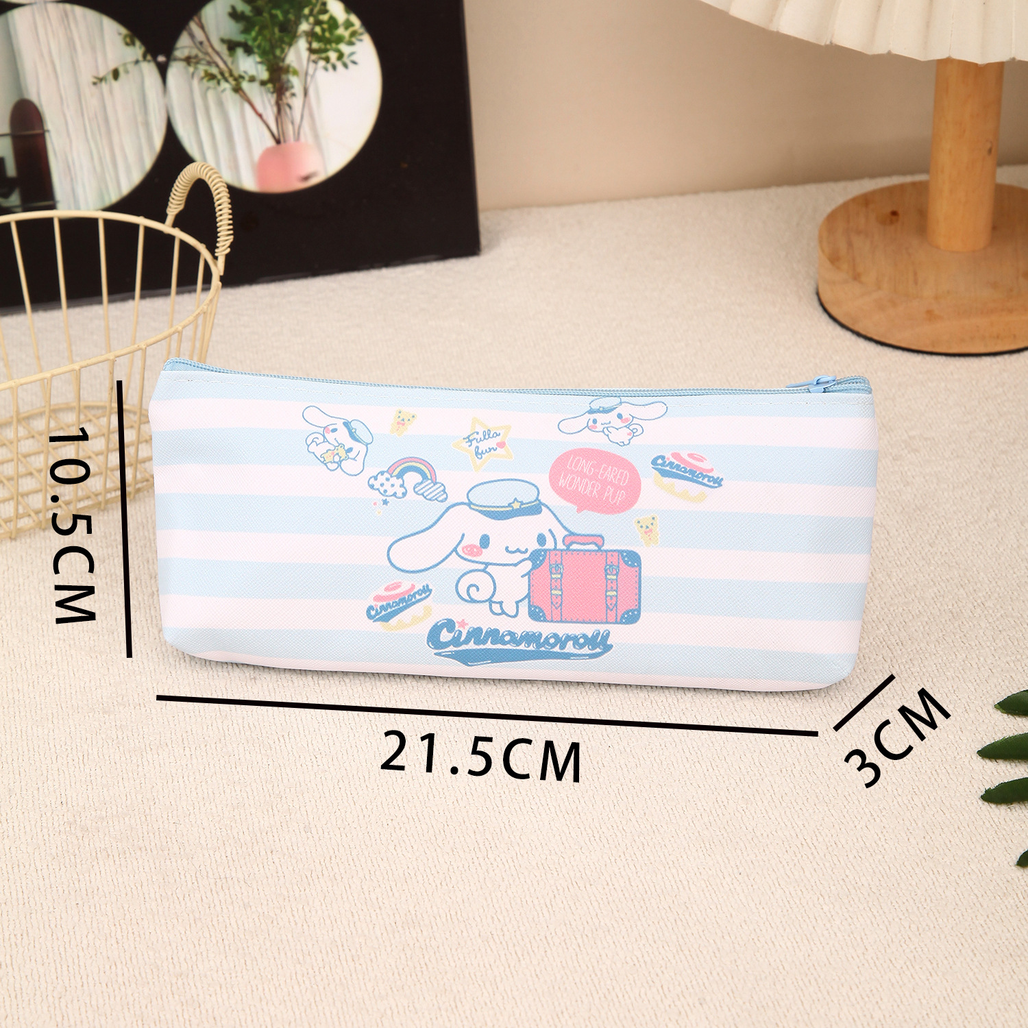 Sanrio estuche para lápices Cinnamoroll Hello Kitty Kuromi Melody bolsa de papelería PU impermeable lápices bolsa estudiante lápiz papelería