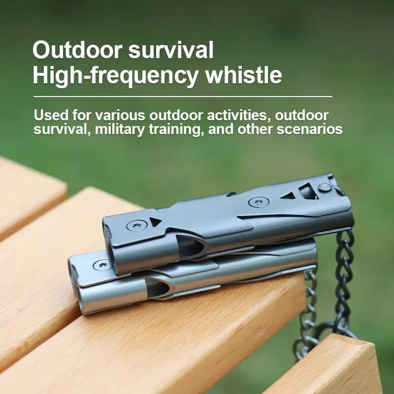 1 Stuks Dubbele Pijp Hanger Sleutelhanger Hoge Decibel Outdoor Survival Noodfluit Camping Tool Multifunctioneel