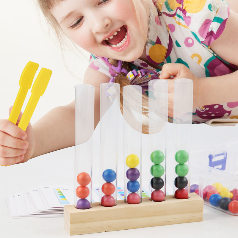Clip Perlen Reagenzglas Spielzeug Für Kinder Logic Konzentration Feinmotorik Training Spiel Montessori Lehrmittel Pädagogisches Spielzeug
