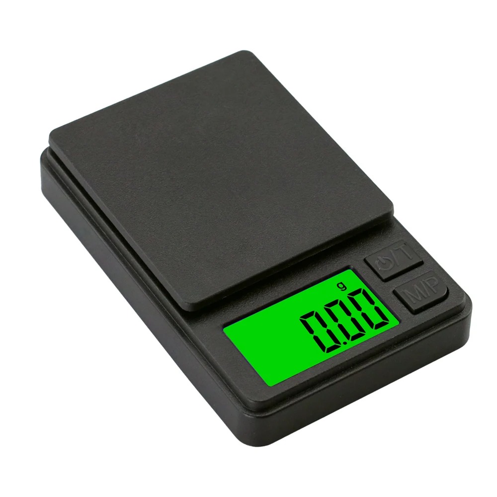 Báscula de bolsillo de precisión 1000 g x 0,01 g - Balanza digital de gramos para joyería de alimentos/granos con LCD retroiluminado - Mini báscula para viajes
