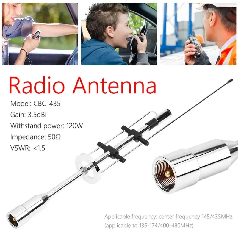 CBC-435 UHF VHF 145/435MHz Dual Band Antenna PL-259 Connector CBC435 and Magnetic Mount Base Adapter for Mobile Ham Car Radio