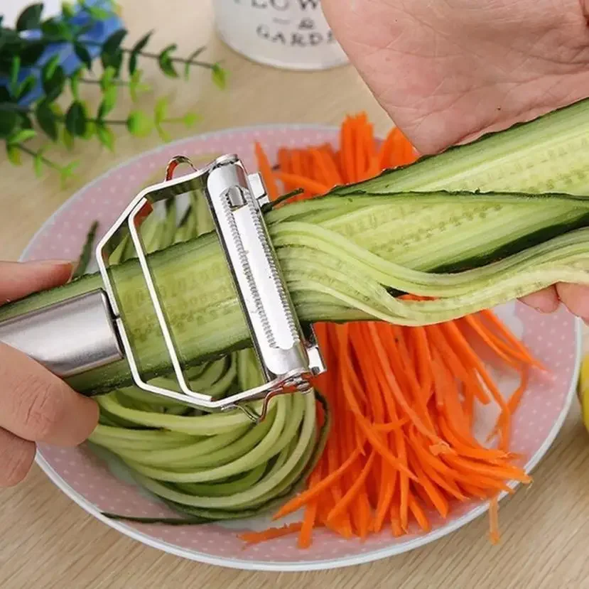高品質のステンレス鋼ポテトキュウリニンジンおろし金千切りピーラー野菜果物の皮むき器野菜スライサー