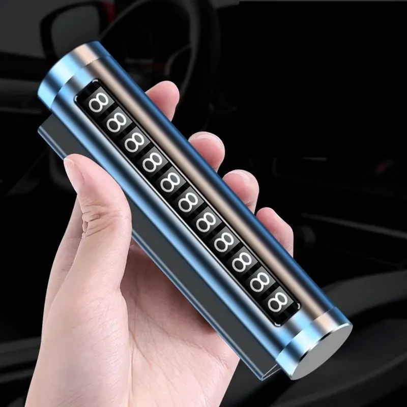 Car Temporary Parking Number Plate Black Aluminium Alloy Material Roller Adjustable Car Parking Plate Auto Parking Accessories